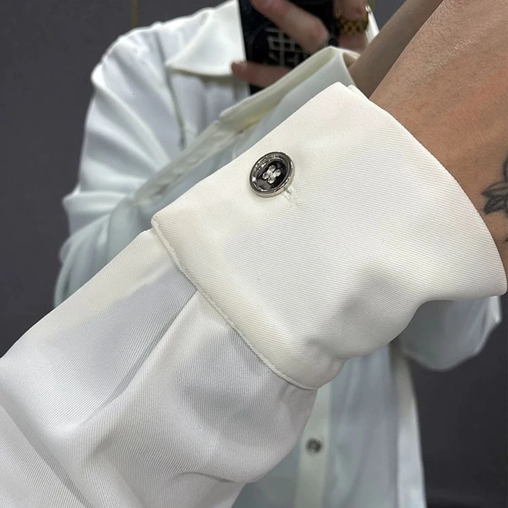 Fashion party dance niche high-end mens clothing summer street trend solid color loose casual Y2k mens clothing 250227