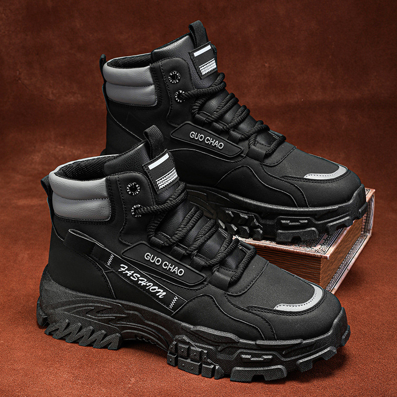 2025S New Original Designer Fashionable High Top Martin Boots Four Seasons Men s Versatile Multi Functional Outdoor Sports And Leisure Shoes Black Bro