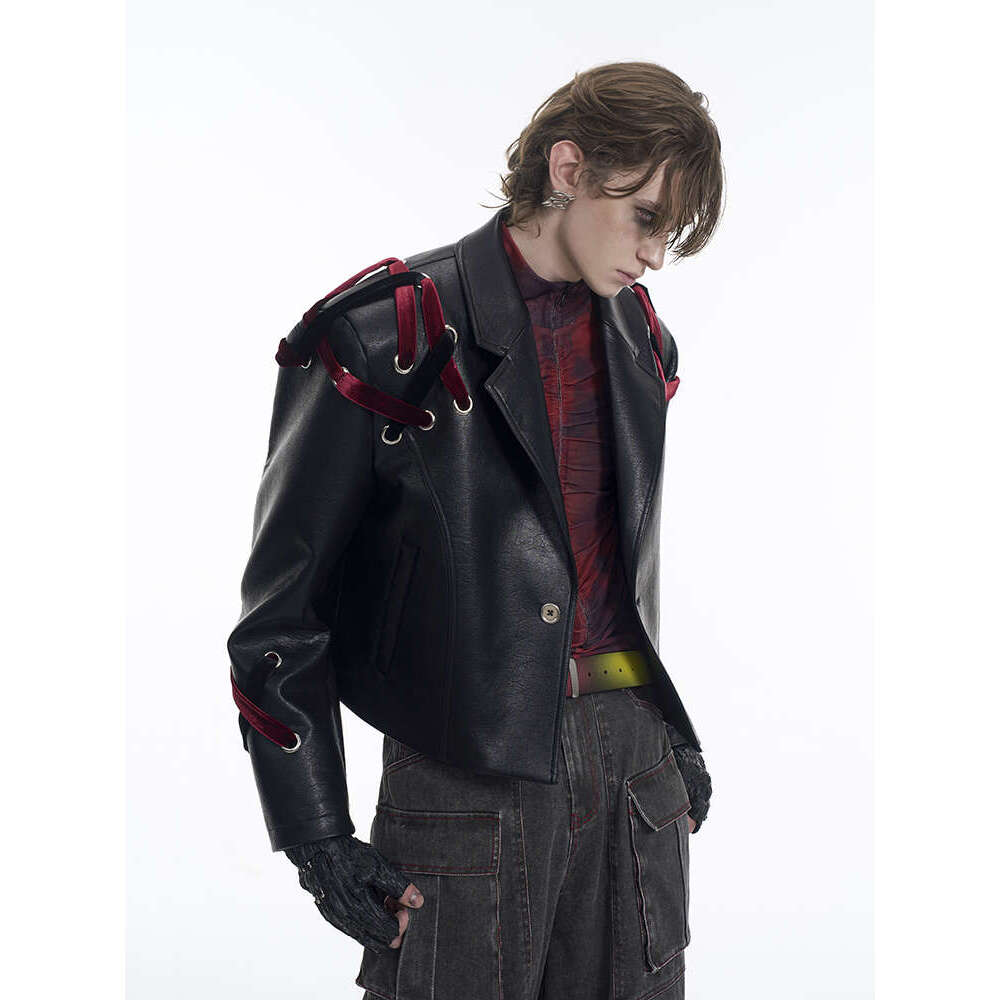 Men's STA short leather jacket men's spring new slim fit motorcycle set leather jacket