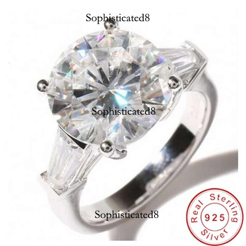 solitaire ring 4ct Lab Dia Ring sterg sier Promise Engagement Wedding band rings for women men Fine Party Jewelry