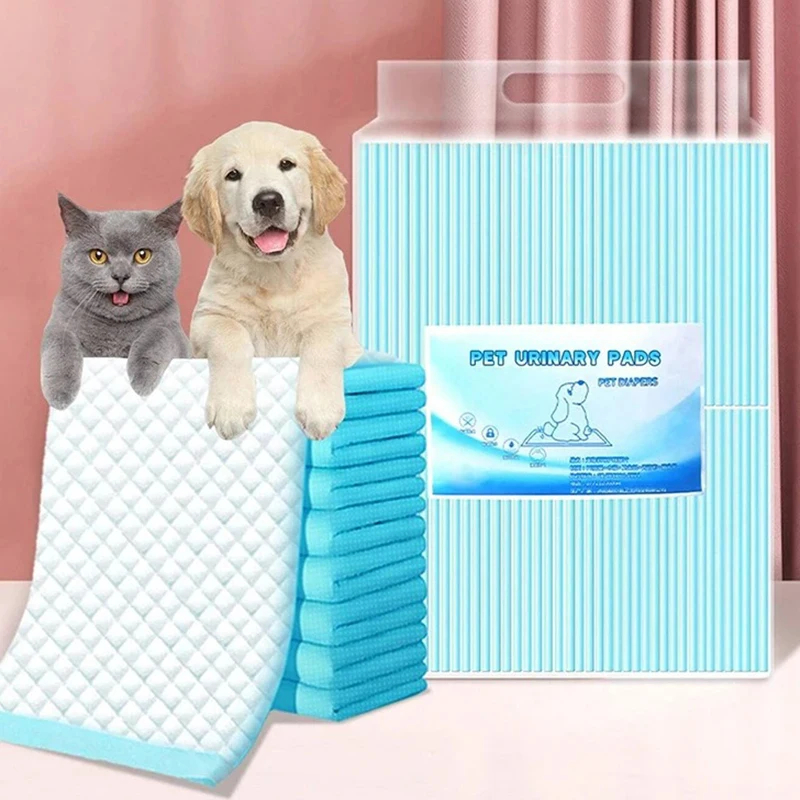 100PCS Disposable Absorbent Pet Diapers Dog Training Pee Pad Cats Puppy Quick Dry Surface Breathable Nappy Care Mat Pet Supplies