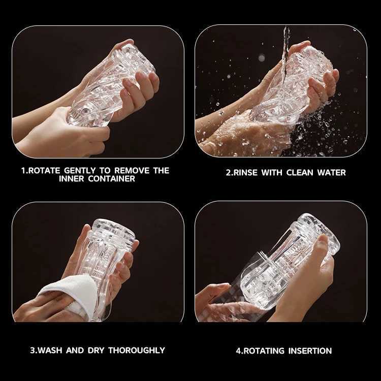 Male Masturbator Soft Anal Sex Toys Transparent Reusable Adult Endurance Exercise Sex Products Vacuum Pocket Cup For Men 18+ M250304