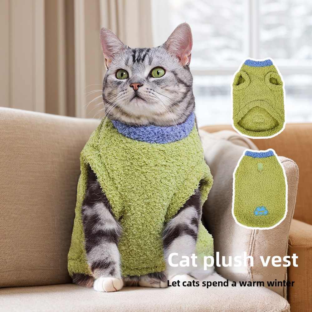Designer Dog Clothes Brand Flannel Dog Sweater - Warm Winter Puppy Sweatshirts with Soft Coat for Small Dogs & Cats Pet Apparel