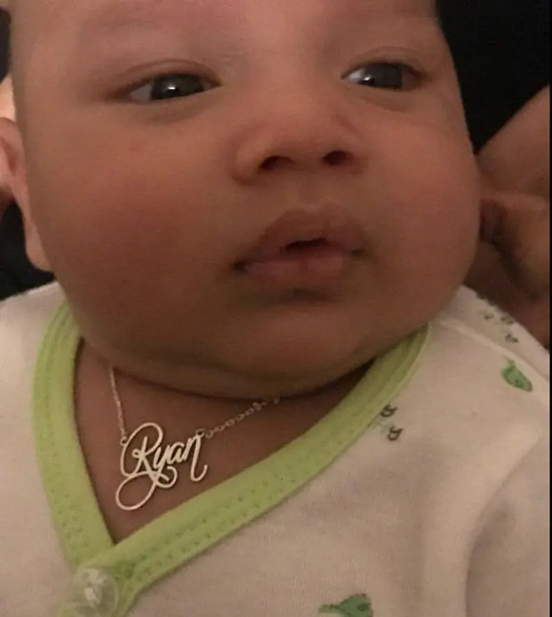 Custom Child Necklace Baby Name Necklaces Women Kids Gifts Personalized Nameplate Jewelry Stainless Steel Rose Accessories 250304