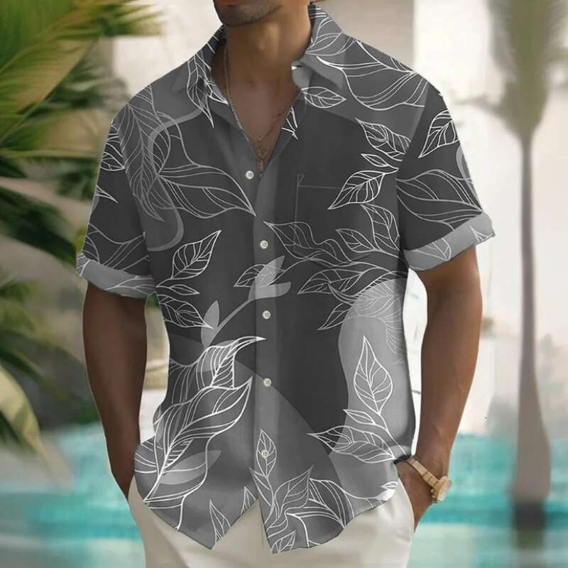 Hawaii Beach 2025 Men's Designer Shirt 3D Printed Summer Daily Casual Short Sleeve Shirt Men's Loose Breathable Oversized Beach Clothing