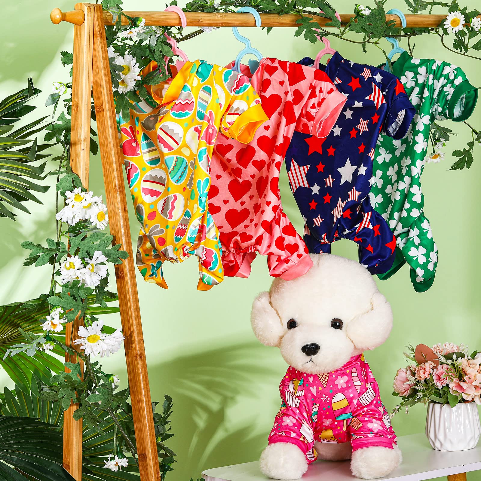 Cute Canine Christmas Ensemble Set - 5 Festive Patterns for Puppies and Kittens Celebrating Holidays