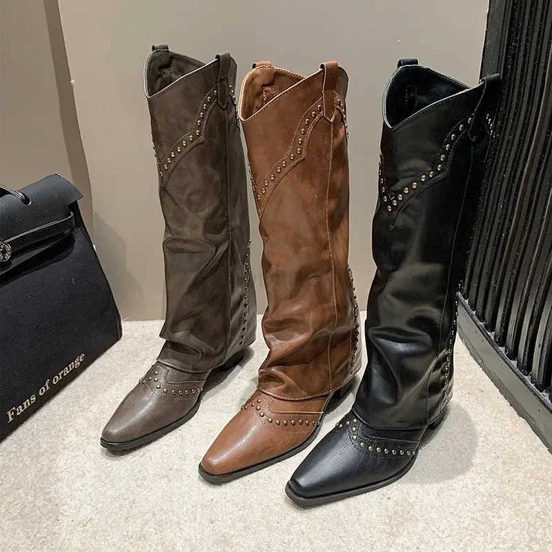 Winter Shoes Wan Thigh High Boots Fion Back Zippers Long Knight Booties Ladies Thick Sole Girl Shoes Z250304