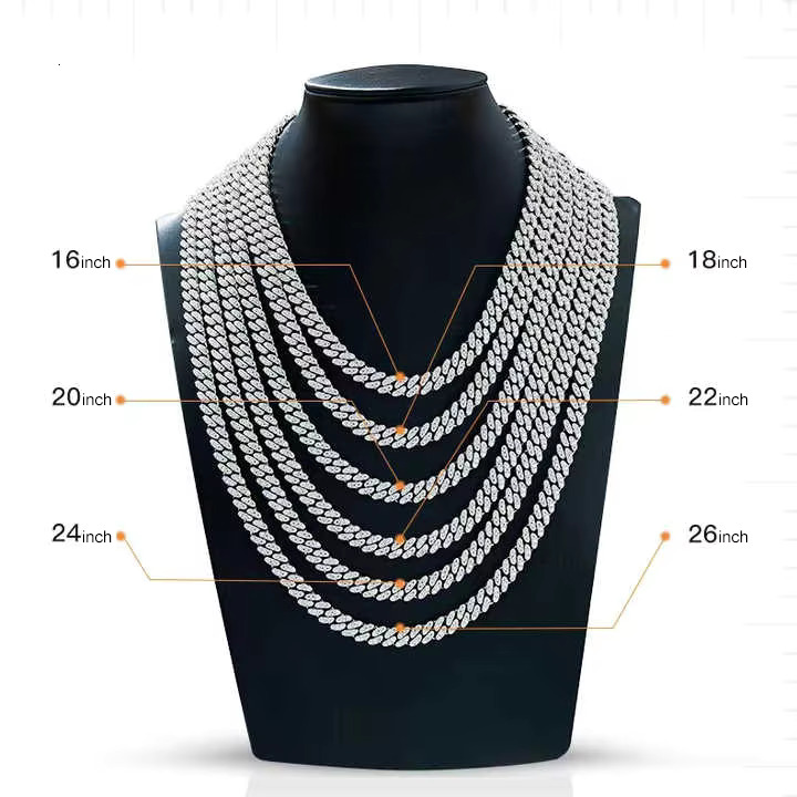 Customized 14mm VVS Moissanite Sterg Sier Cuban Chain Unisex Hip Hop Anniversary Necklace Bracelet for Men