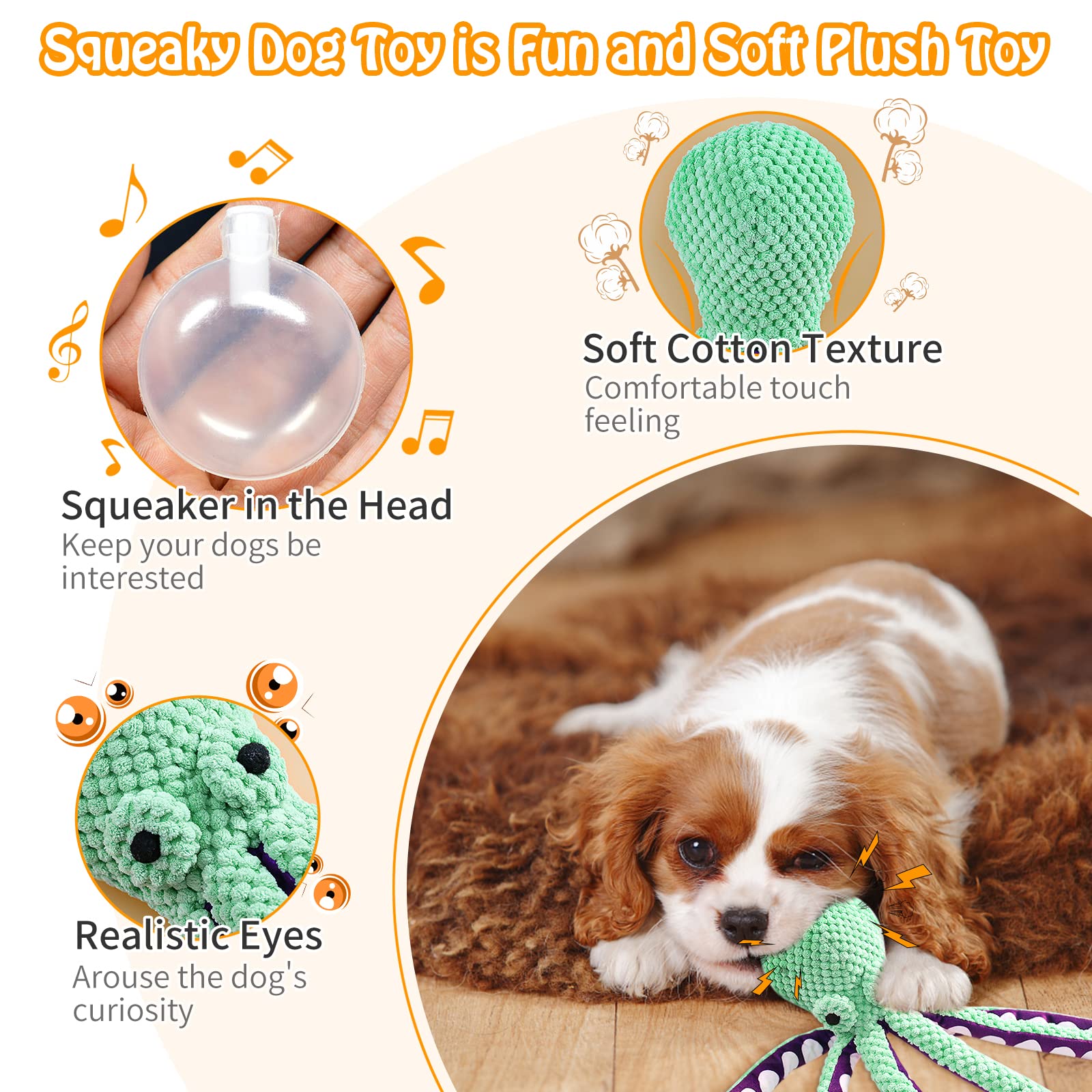 Multi-Functional Pet Plush Toy Featuring Voice Controls Sturdy Octopus Shape Ideal for Tooth Scrubbing