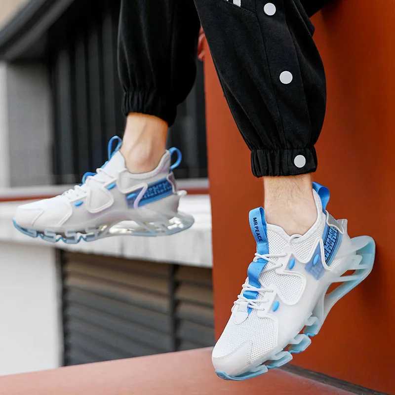 Hot Sales Trend Mens Blade Running Shoes Breathable Sneakers Jogging Shoes Fashion Antiskid Damping Sport Shoes Casual SneakersC250304