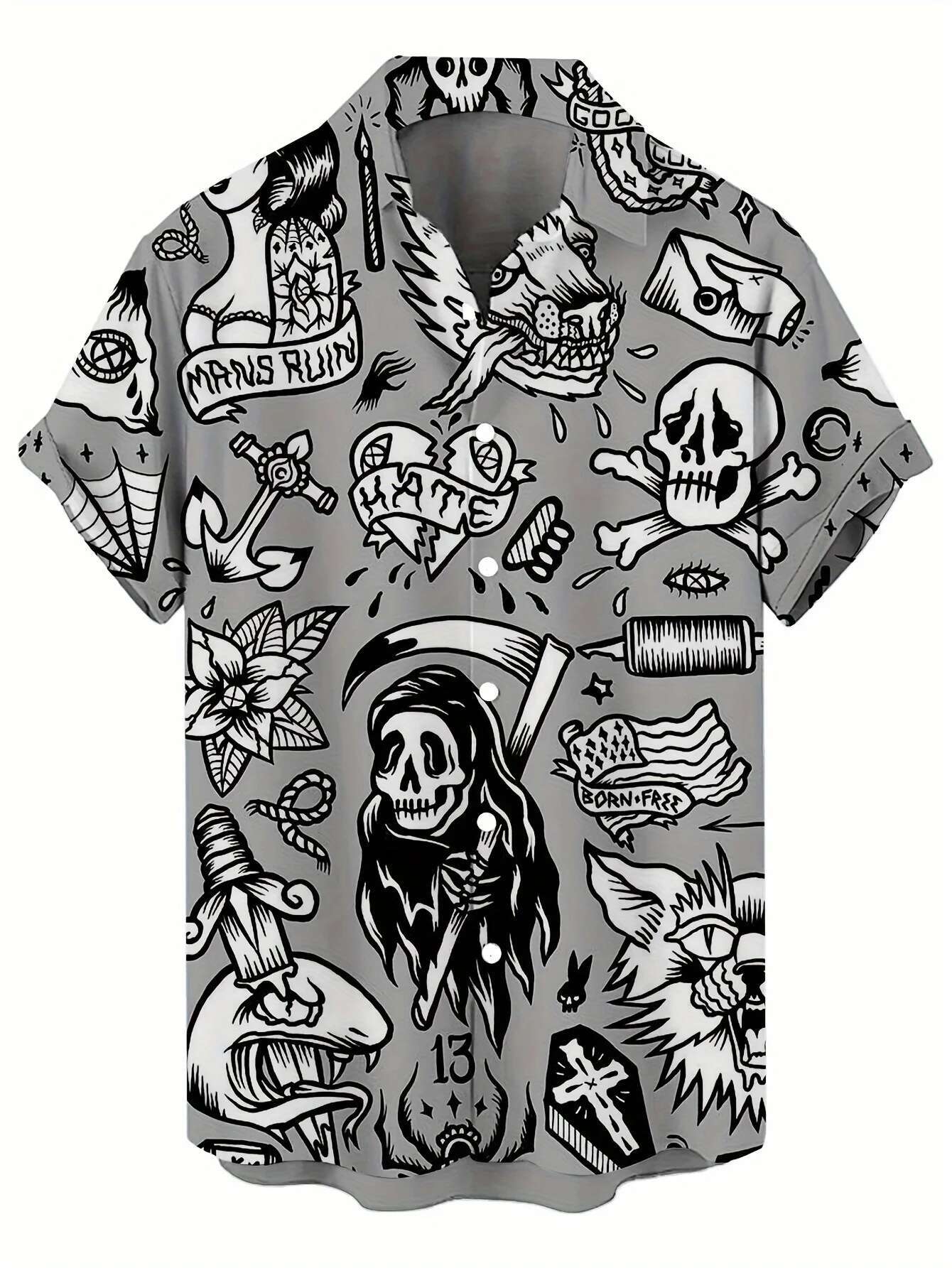 2025 New Men's Personalized 3D Printed Casual Designer Shirt Hawaii Shirt Retro Fashion Street Shirt Men's Street Button Short Sleeve Collar