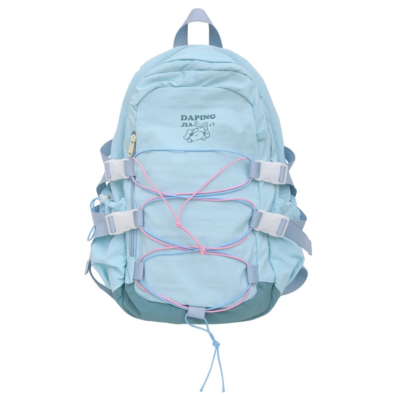 Ship from US Teenagers School Bag Large Capacity Laptop Rucksack Aesthetic Kawaii Students Bookbag Daily Backpack Simple 250304FBB