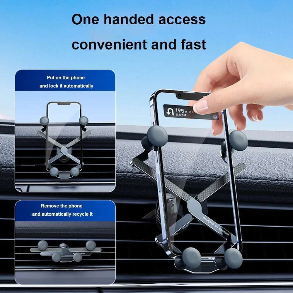 Gravity Holder Retractable Metal Phone Stand for Samsung Galaxy Z Fold 5/iPhone15 /iPad Tablet GPS Mount in Car