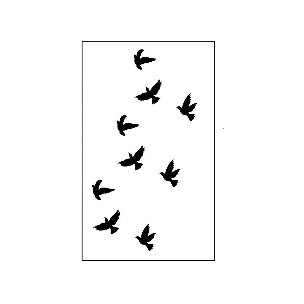 Unisex Sticker Body Art Black Tattoo Waterproof for Sexy Removable Flying Bird Transfer 250219