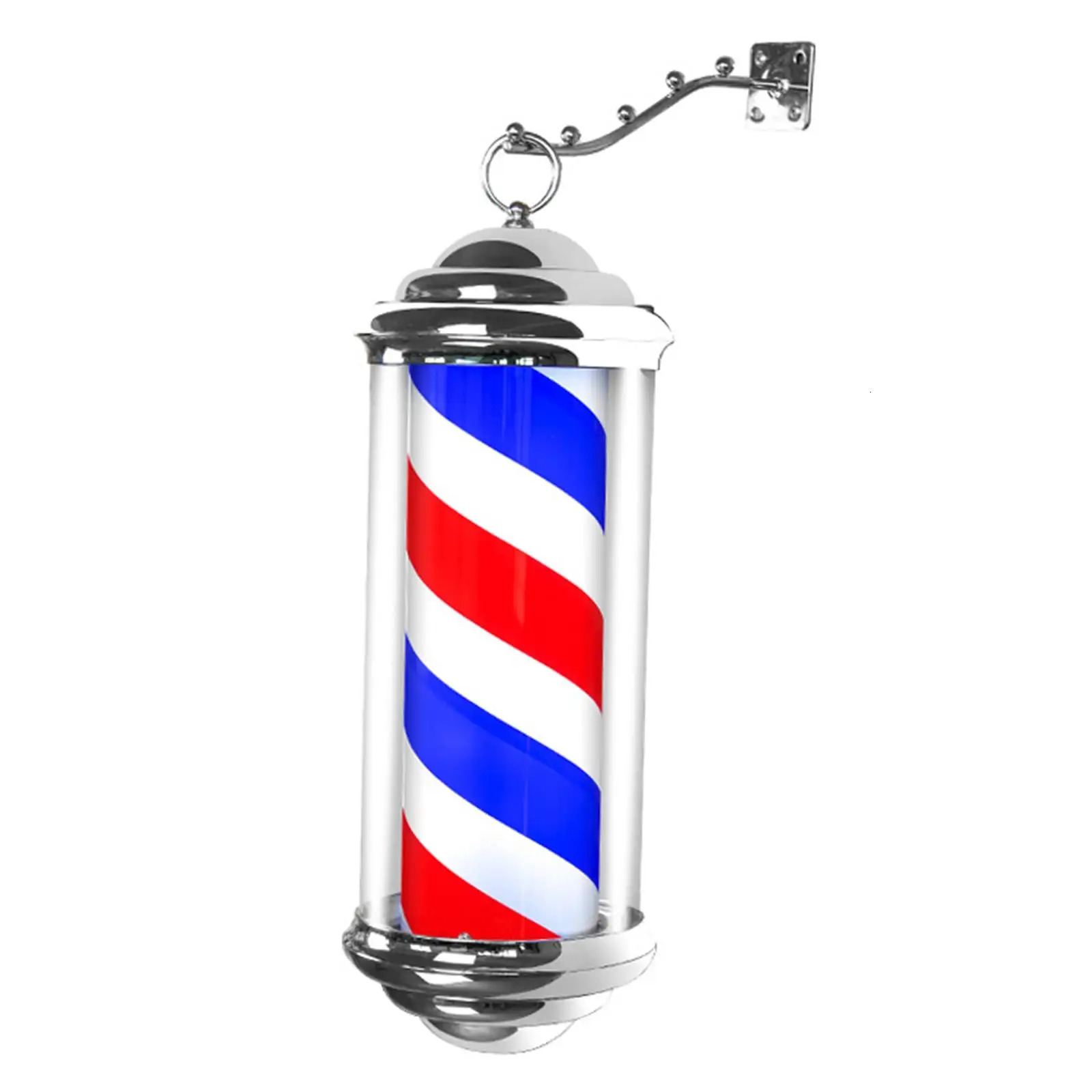 40cm LED hair salon logo pole light with red white and blue stripe Roating sand dragon wall hanging light beauty salon light 250304