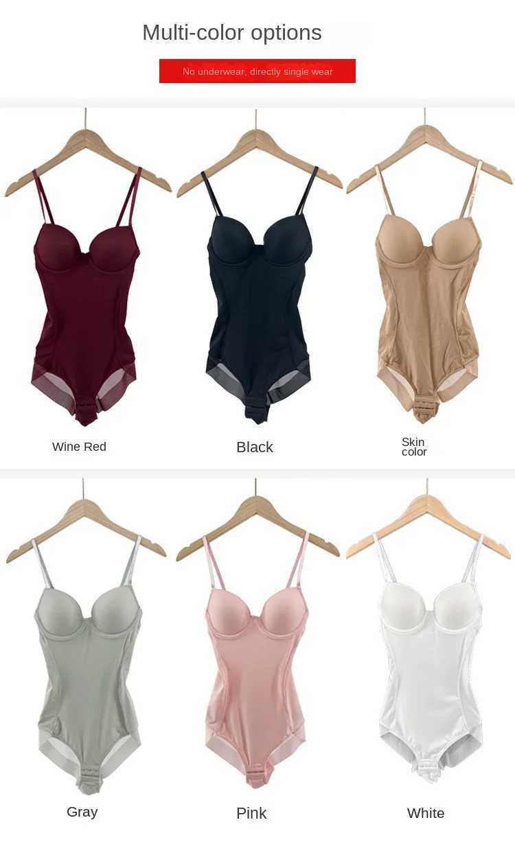 Underwire White Bodysuit Women Shapers Stretch Solid Color Silky Underwear ShapewearXJ250304