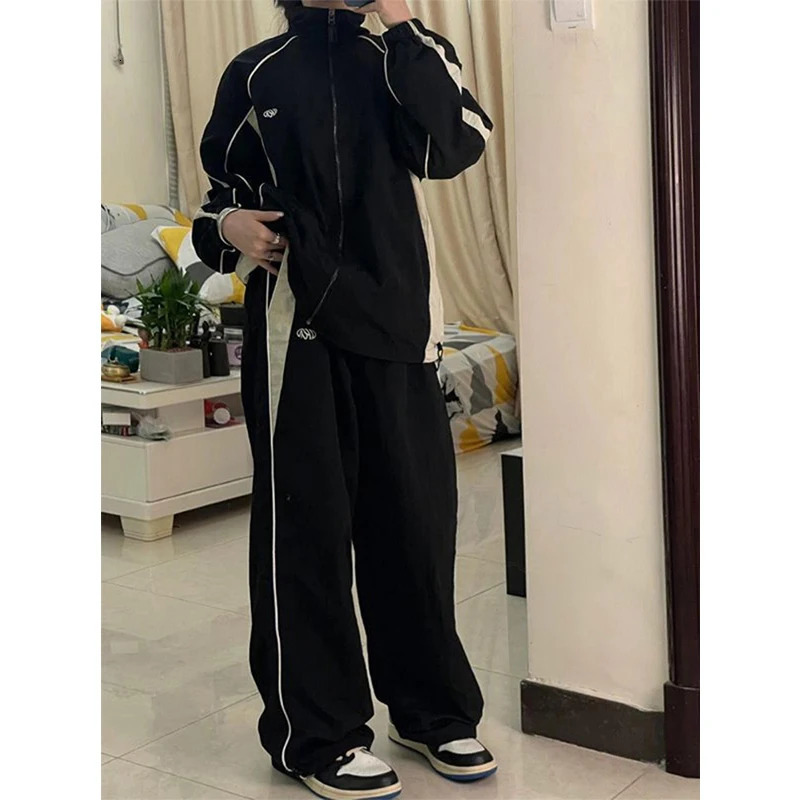 Women Baggy Harajuku Cargo Pants Streetwear Hip Hop Wide Leg Pant Parachute Sweatpants Techwear Joggers Oversized Y2K Trousers 250303