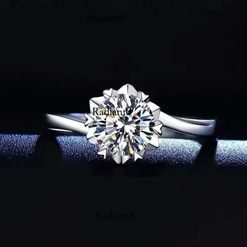 100% Real Moissanite Ring Adjustable Size S Sliver D VVS1 Pass Dia Test Pen GRA Certificate Plating Rings for Women