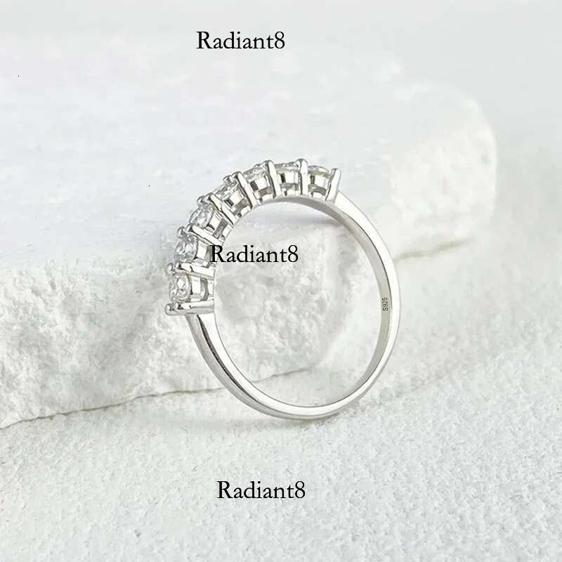 NeeTim Full Moissanite Ring for Women S Sterg Sier with White Gold Plated Dia Wedding Bridal Band Rings Fine Jewelry
