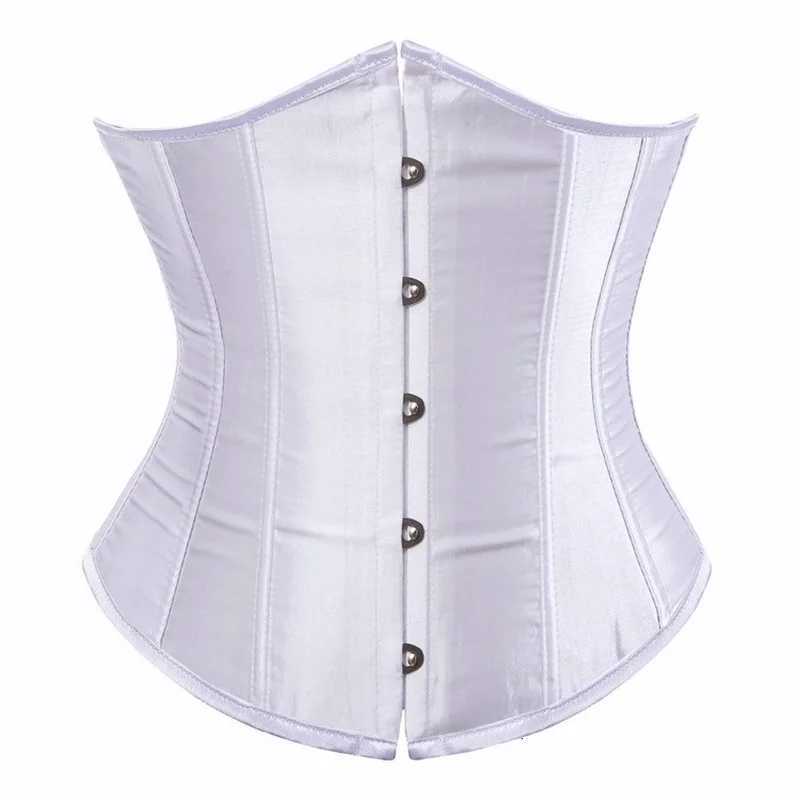 Womens Gothic Sexy Satin Underbust Corset Bustier Waist Cincher Slimming Body Shaper Corselete Lingerie Plus Size Party ClubwearXJ250304