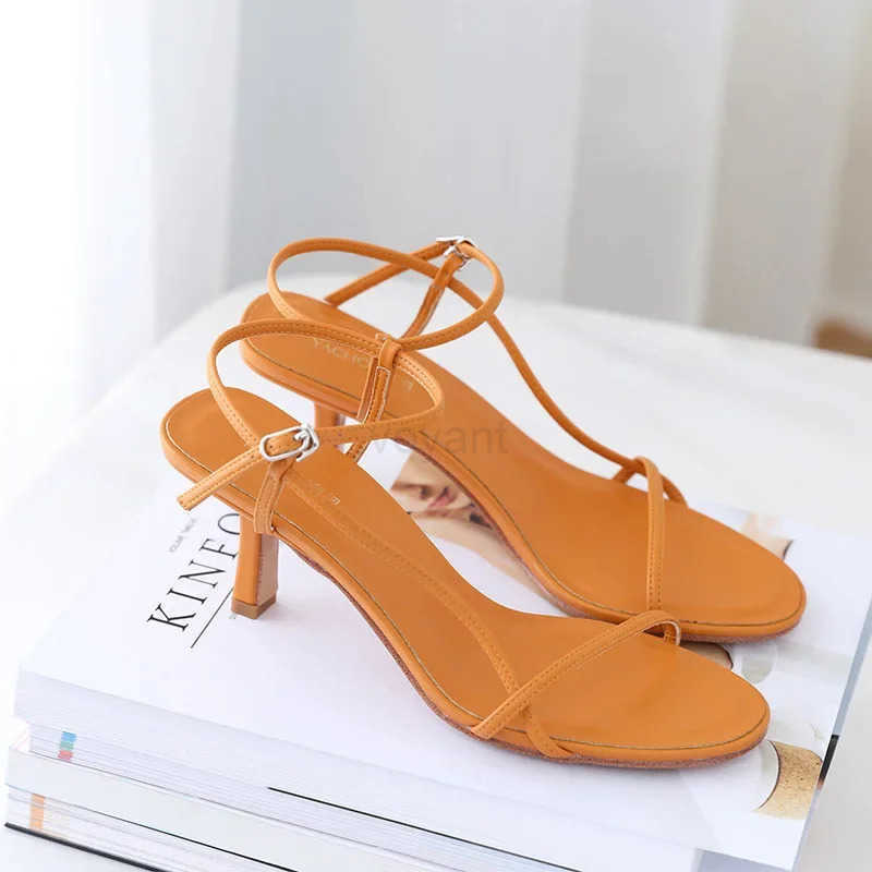 Sandalias Sexy High Heel Shoe Wen 2023 Anti Seas Trend Slim Heel Sandals with e Butt High Heel Sandals Luxury Wen Shoe Z250304