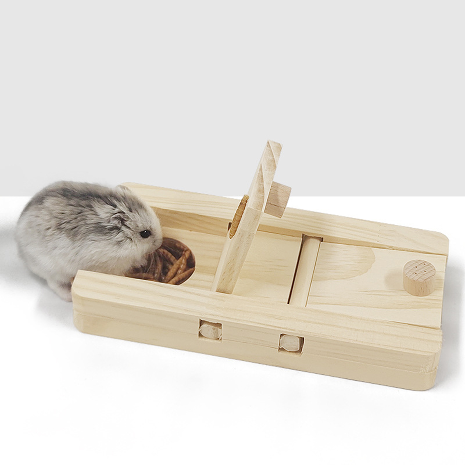 Wooden Enrichment Foraging Toy Chew Toys Funny Puzzle Game Feeding Toys for Bunny Hamster Chinchilla Small Pet Rabbit