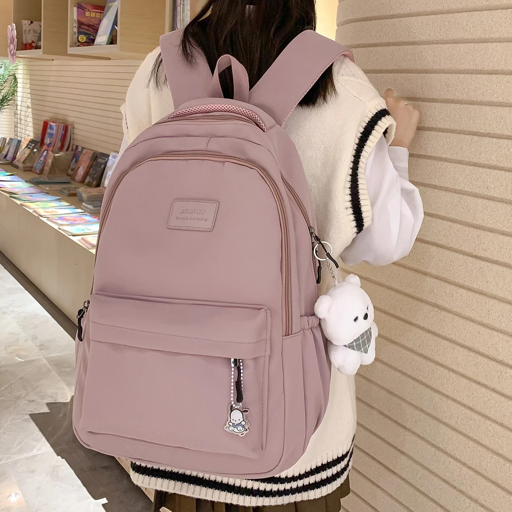 Ship from US Casual Book Bags Large Capacity Woman Backpack Simple Fashion for Outdoor Sport 250304FBB