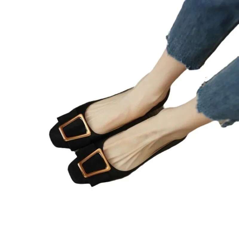 Fashion Women Pumps Spring Heel Sexy Chunky Heels Ladies Square Toe Metal Buckle Party Shoes atillas Mujer
