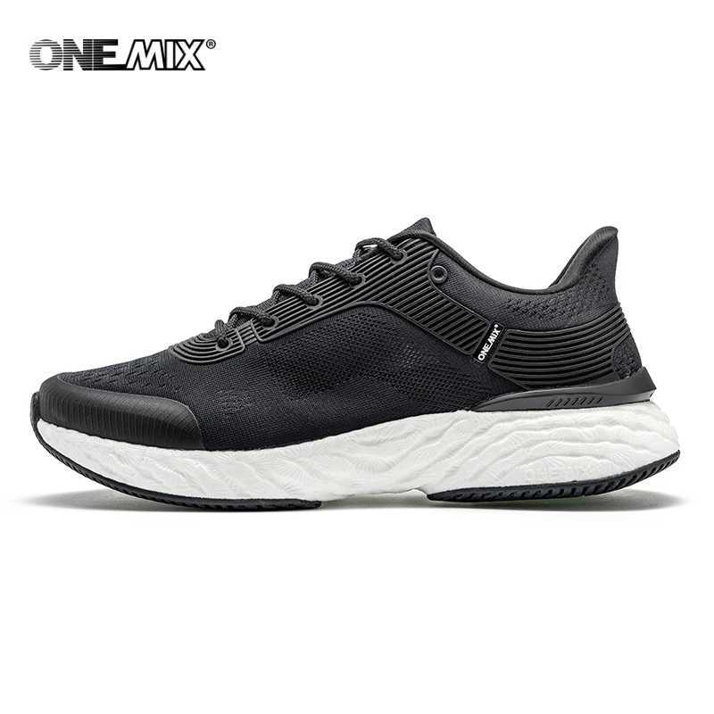 ONEMIX Black Running Shoes For Men Outdoor Women Athletic Sneakers Casual Sport Walking Shoes Travel Trekking Jogging FootwearC250304