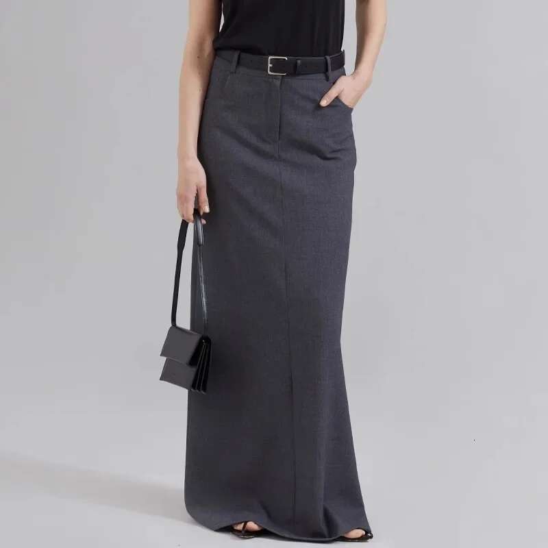 New Autumn And Winter Fashionable Commuter Style High Waist Solid Color Sheath Skirt For Women