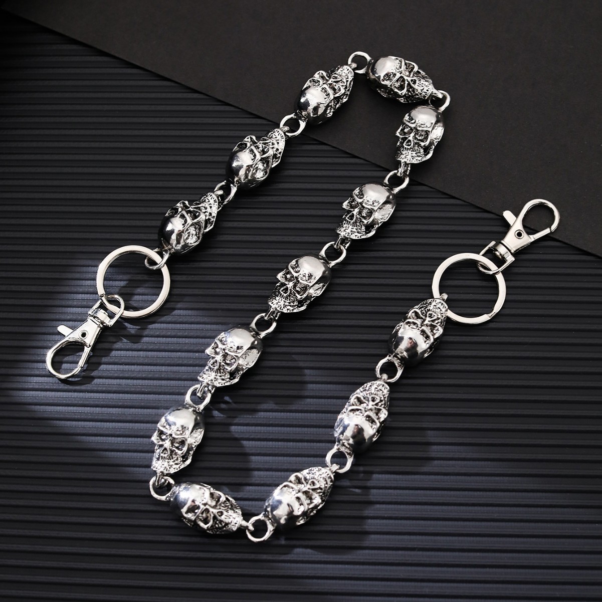 Metal Skull Jeans Chain Hip Hop Personalized Punk Dark Skull Waist Chain Handsome Cool unisex Accessories241220