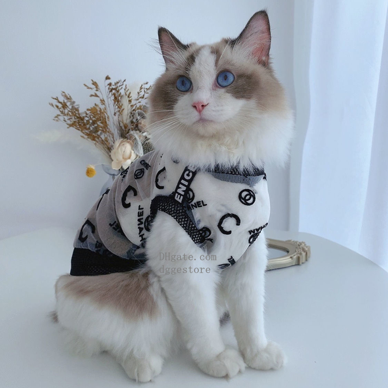 Designer Clothes Apparel Kitten Shirt Puppy Breathable Transparent Mesh Vest, Pets Tee Tank Top Outfits Sleeveless for Small Dogs Cats XS A738 Free sh