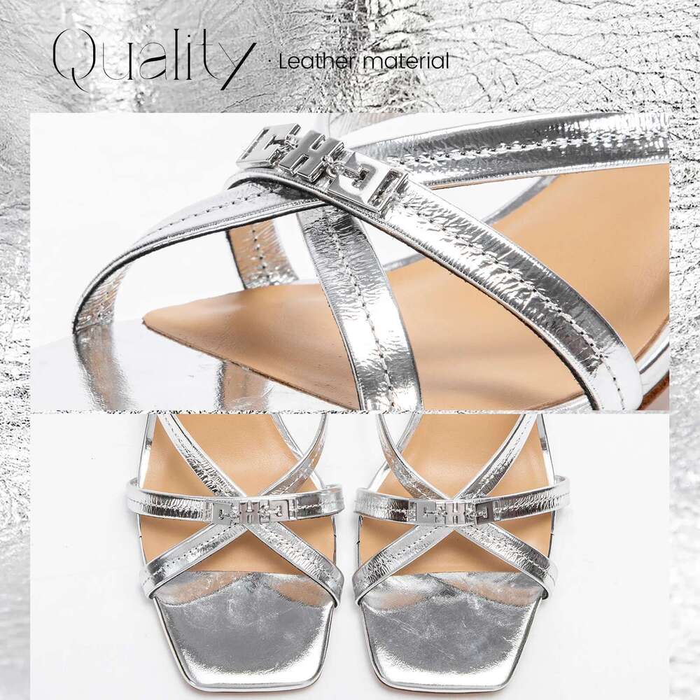 Summer CH Women's Cowhide New Thin Belt Business Fashion Sandals Wedding and Dinner Shoes