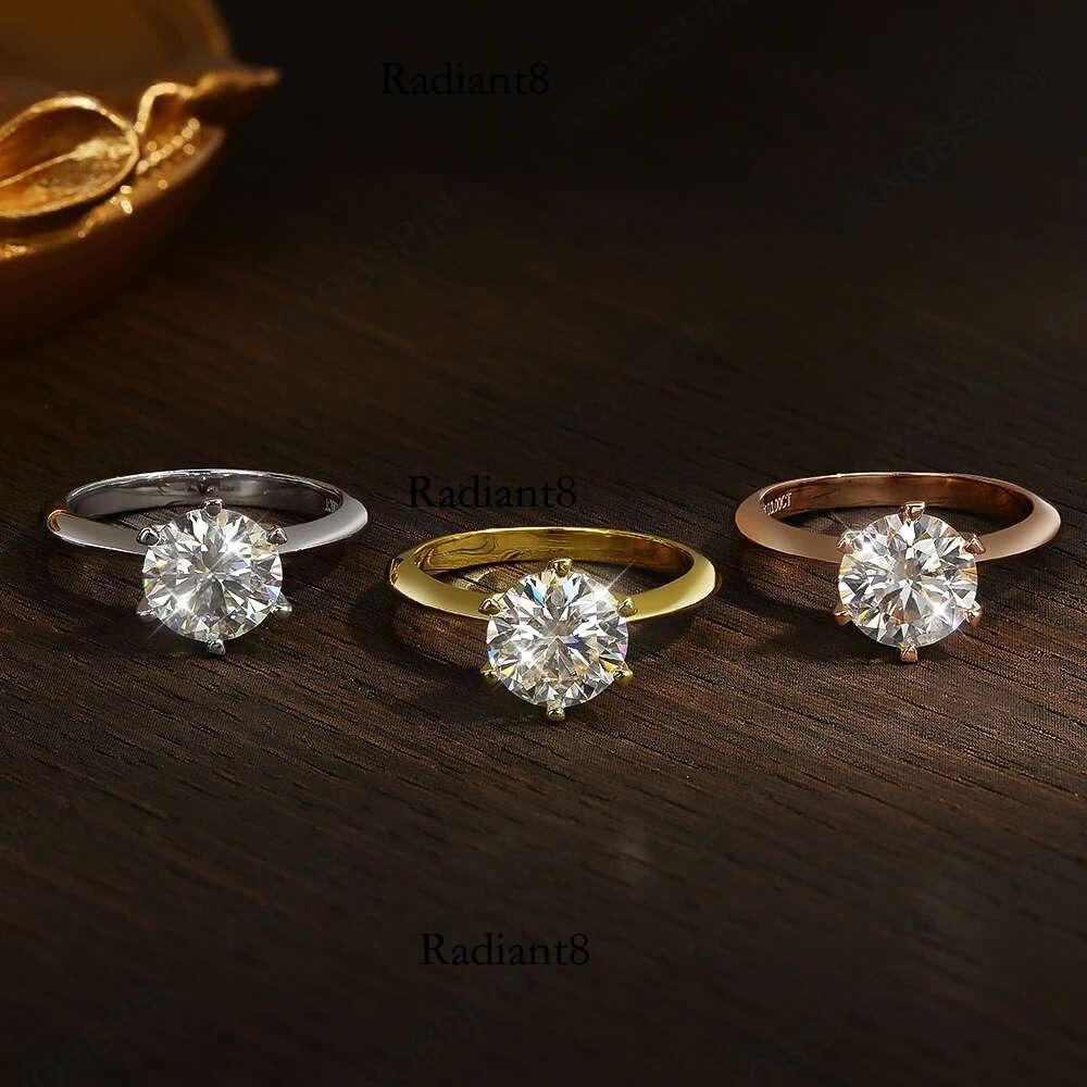 Knobspin Original Sterg Sier Ring Moissanite Dias with Certificate Fine Jewelry Wedding Engagement Rings for Women