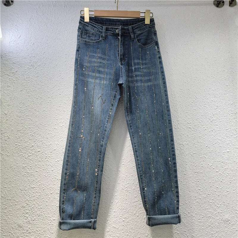 Street Hipster Rhie Denim Skinny Women 2024 New Autumn Stretch High Waist Slim Fit European Goods Cropped Pants