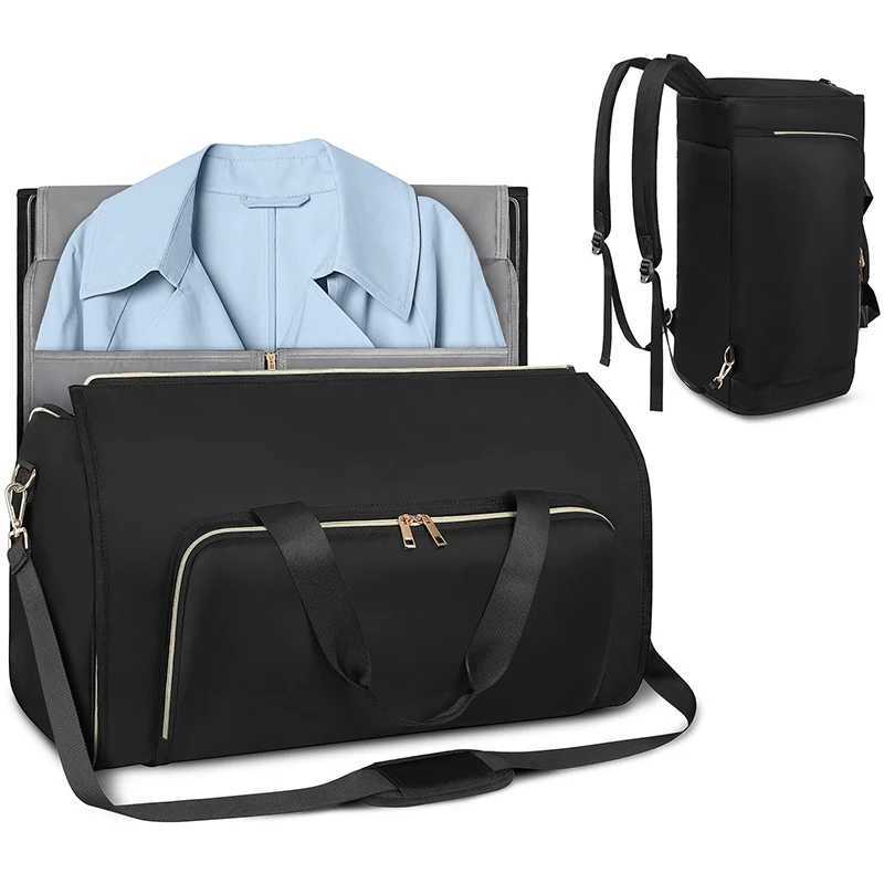 Foldable Luggage Bag Portable Travel Garment Bags Large Capacity Duffel Pack Expandable Clothes Storage Backpacks Shoulder Bag Y250304
