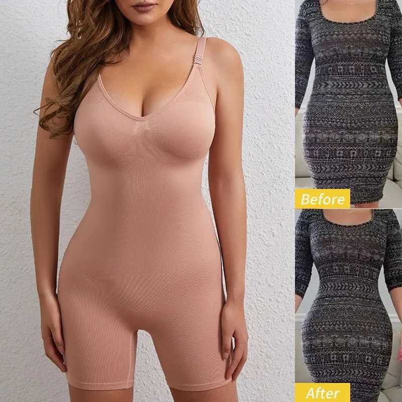 Wasit Womens Abdominal Control Body Shaping Training Clothing Round Neck Seamless Hip Lifting Full Body ShaperXJ250304
