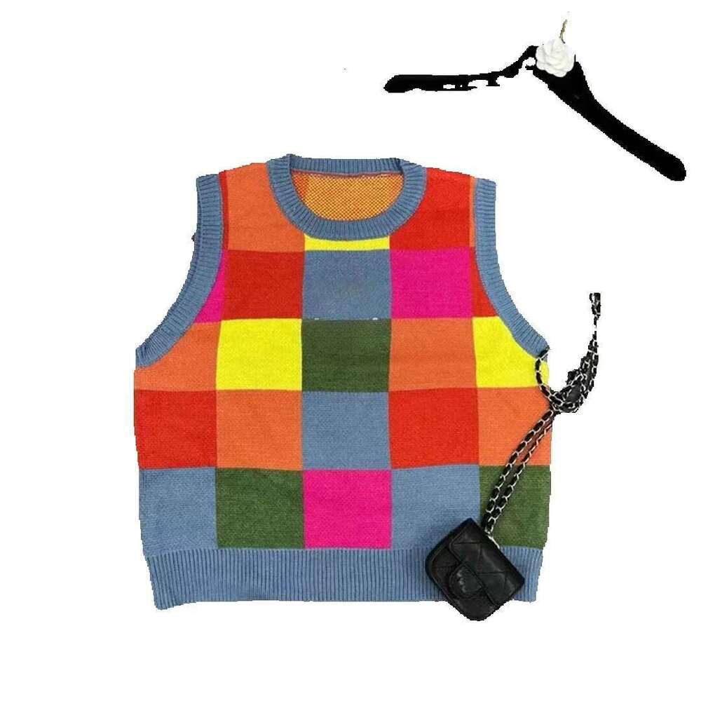 Women's 100% Wool Knit Vest Sweater, Sleeveless Casual Top, Letter Print, Crew Neck, Short Sleeve, European Sizes S-L