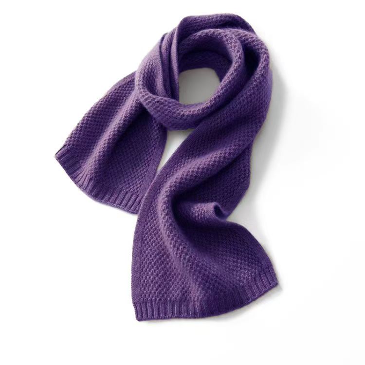 T217 scarf women's winter 2025 new all-match Korean version of high-end pure color thick warm knitted neck scarf