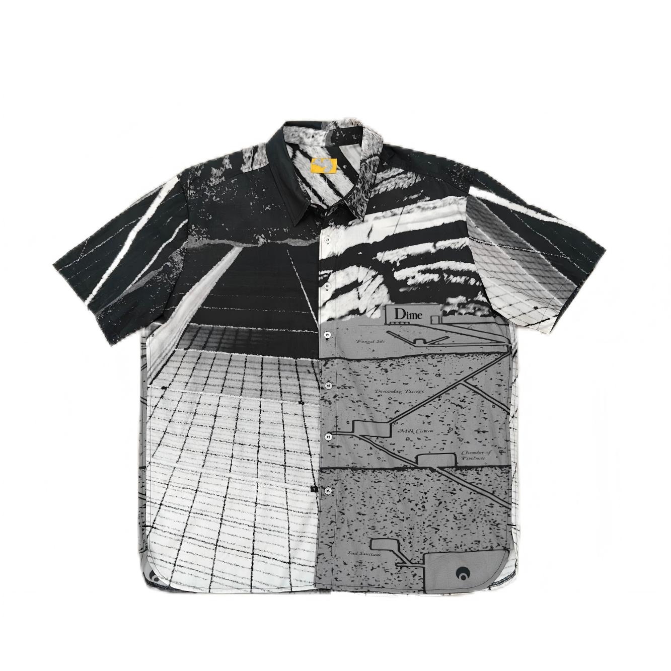 Men's Dark Green Patchwork Print Shirt Casual Shirt with Short Sleeve Street Style Print Loose Fitted