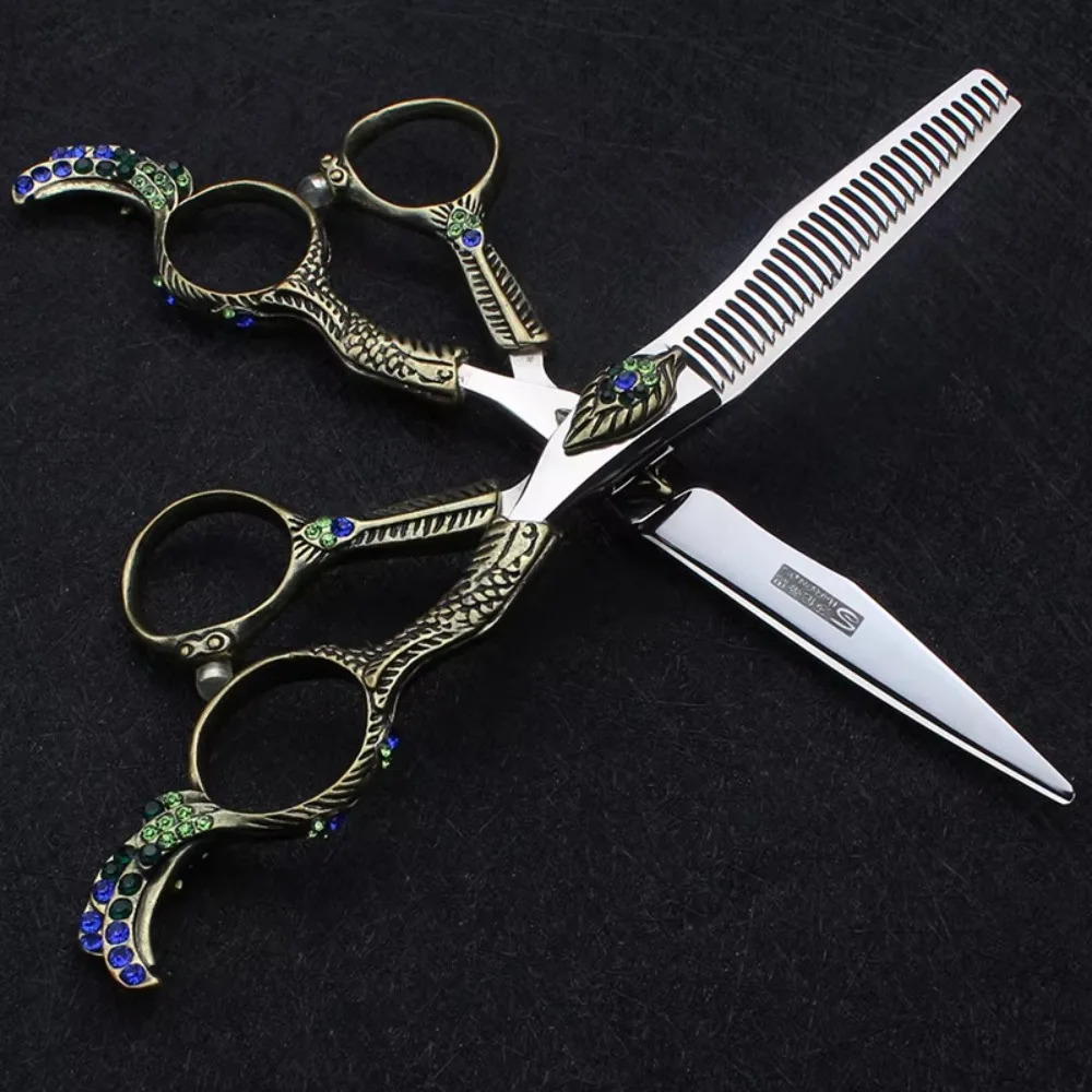 SHARONDS 6 Inch Professional Hairdressing Scissors Hairdresser Clipper Japanese 440c Barber Shears Cutting Thinning Scissors 250304
