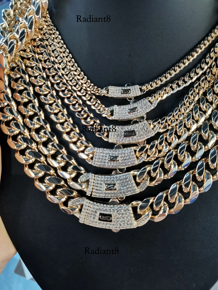 14K Fashion Monaco Chain 4N/6N/8N/10N/12N/14N/16N Trendy hip-hop men and women noble tail party decoration punk chain