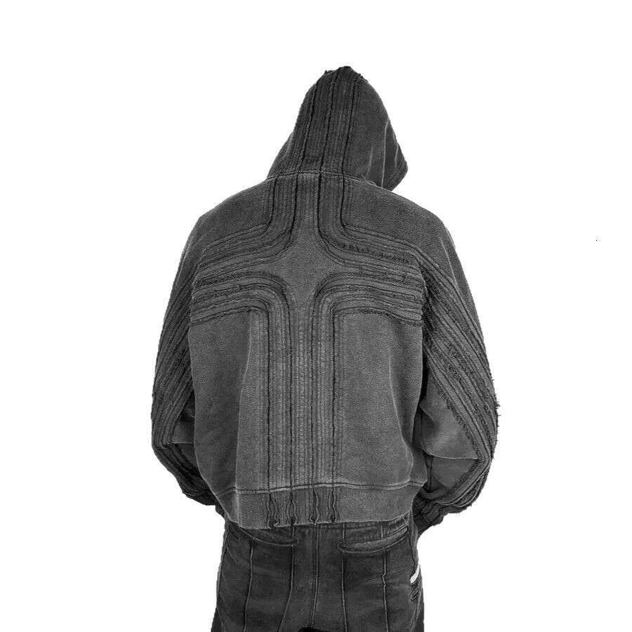 Street loose 3D printed cross design hoodie, autumn and winter trendy zipper couple heavy-duty hoodie