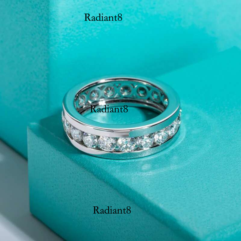 AnuJewel 4mm Moissanite Wedding S Sterg Sier Moissanites Eternity Band Men Women Ring Jewelry Wholesale