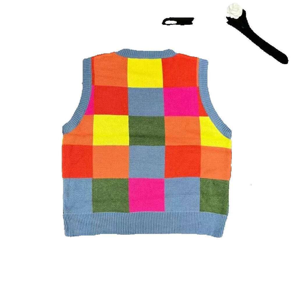Women's 100% Wool Knit Vest Sweater, Sleeveless Casual Top, Letter Print, Crew Neck, Short Sleeve, European Sizes S-L