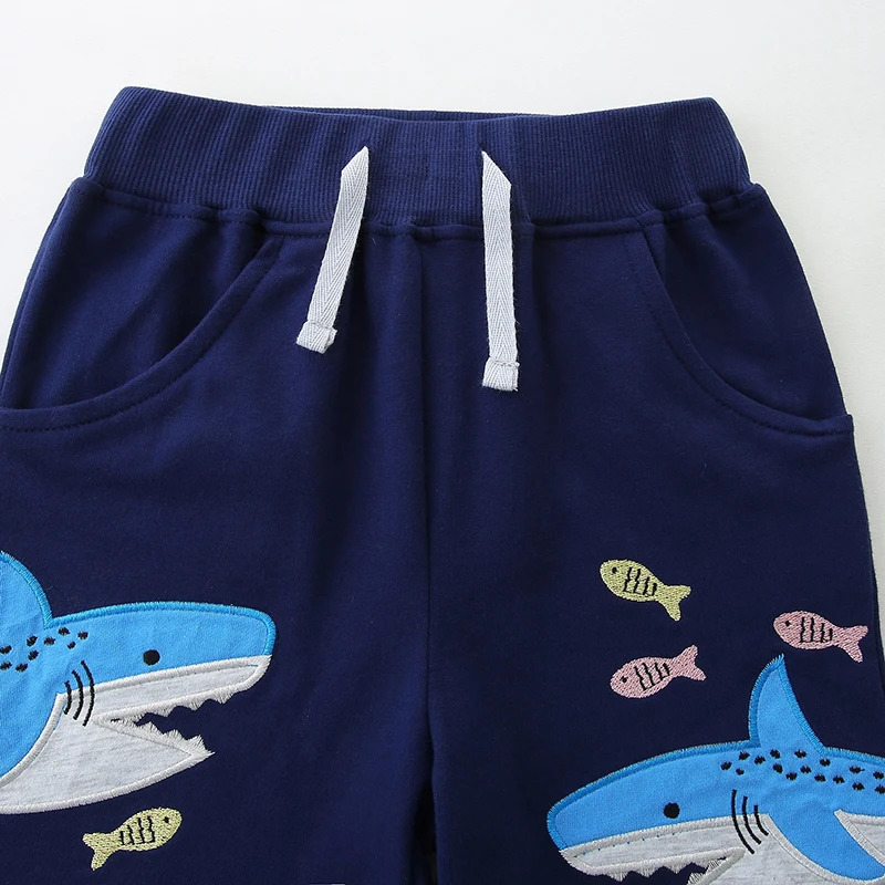Little maven Childrens Clothing Summer Baby Boys Cartoon Sharks Shorts Cotton Soft Comfort Kids Clothes Boys Casual Pants 250304