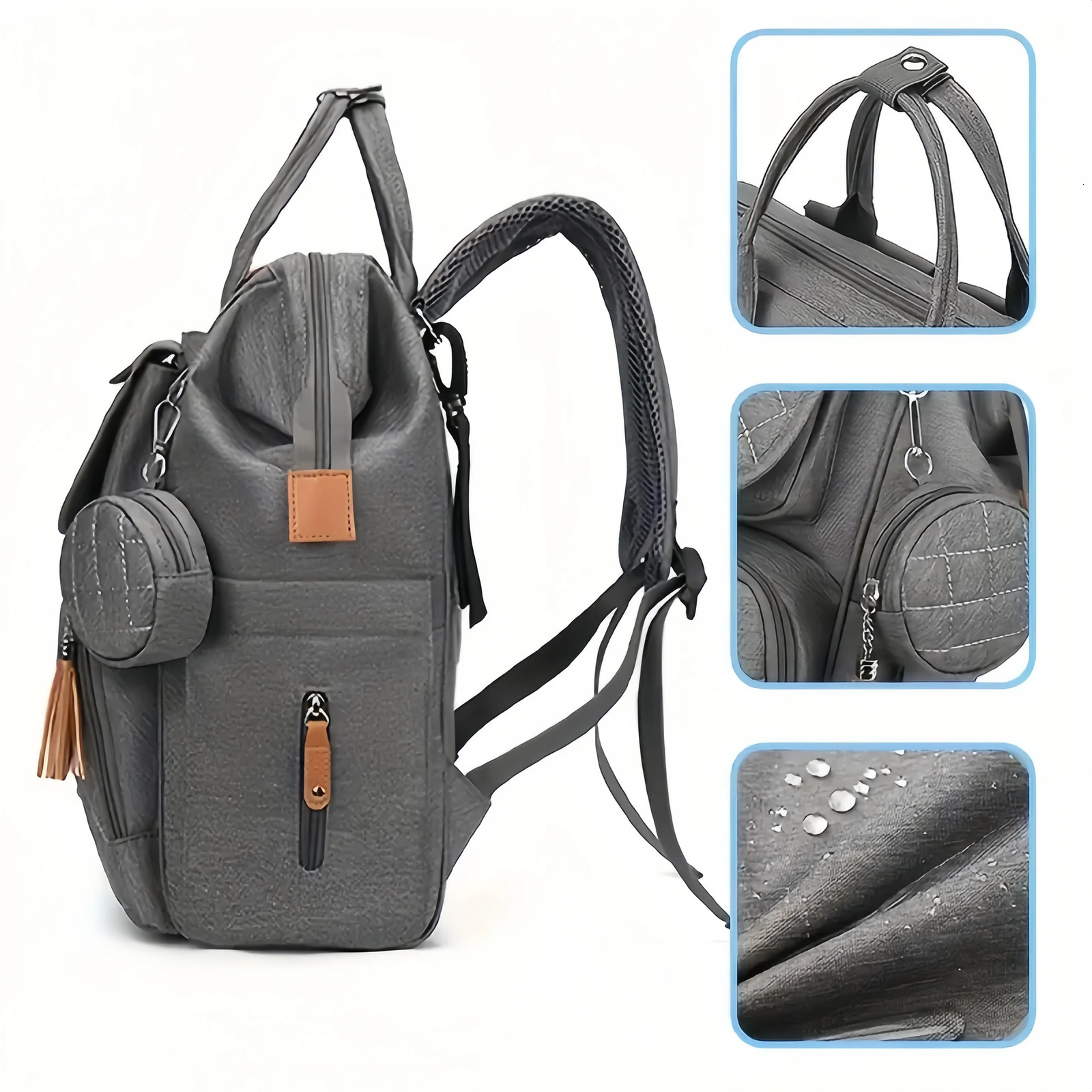 Ship from US Fashion mom bagdiaper pad waterproof simple lightweight bagshoulder portable outdoor travel multifunctional warm backpack 250304FBB