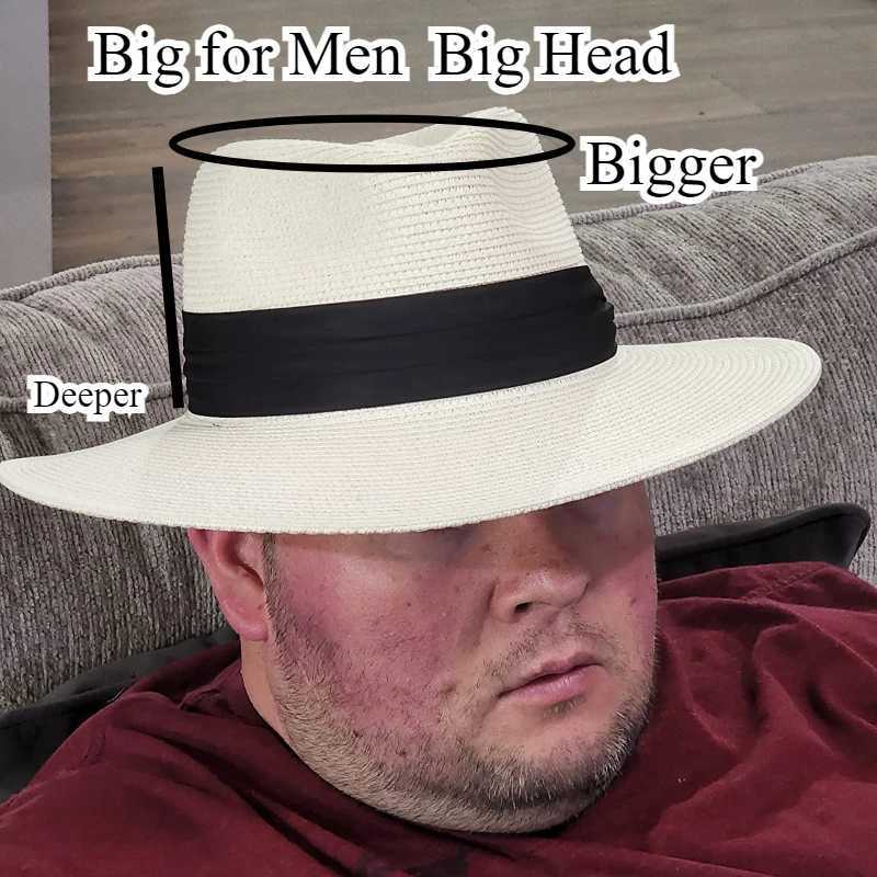 Large XL 63cm Travel Panama Sun Hat Mens Wedding Width Brim Fedora Str Beach Hat UV 80+XJ250304