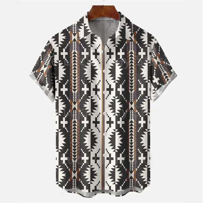 Mens Casual Social Hawaiian Oversized Short Sleeve Shirt Elegant Vintage Harajuku Summer Fashion Clothing Pattern Top 250227