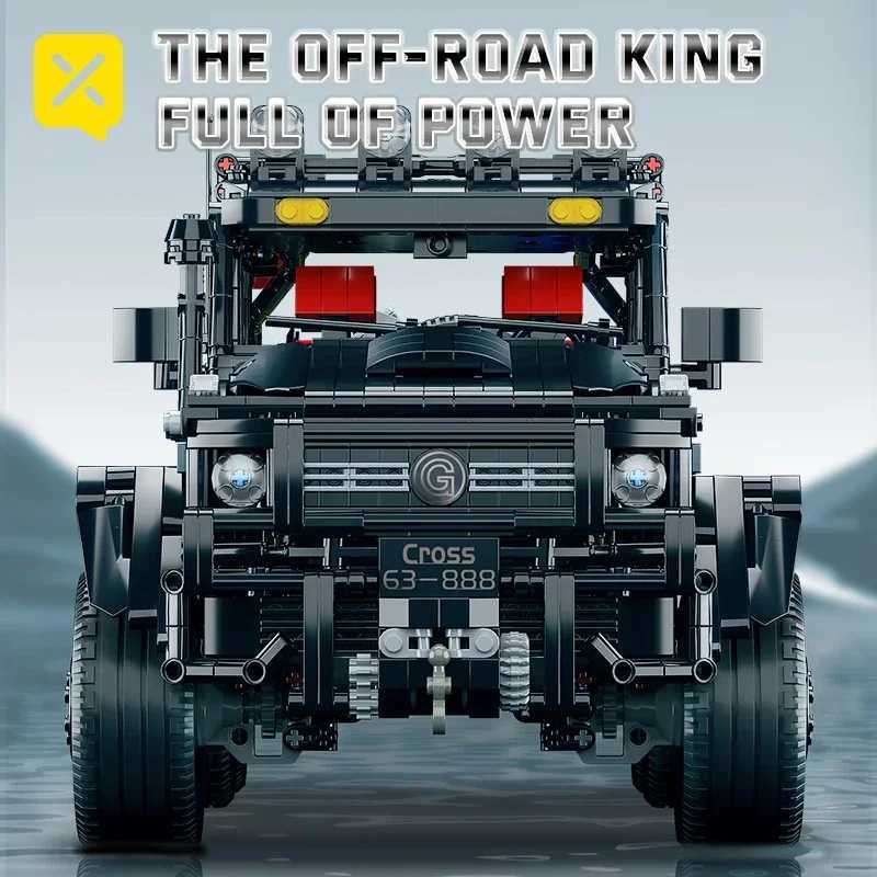 ToylinX Off-Road SUV Black Kits 1/8 Scale Pickup Truck Car Challenge Building Blocks Gift for Technical Enthusiasts AdultsT250304
